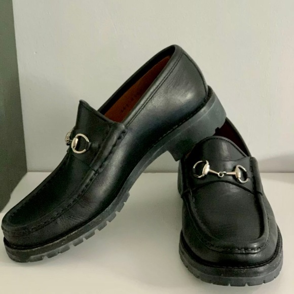 womens black gucci loafers